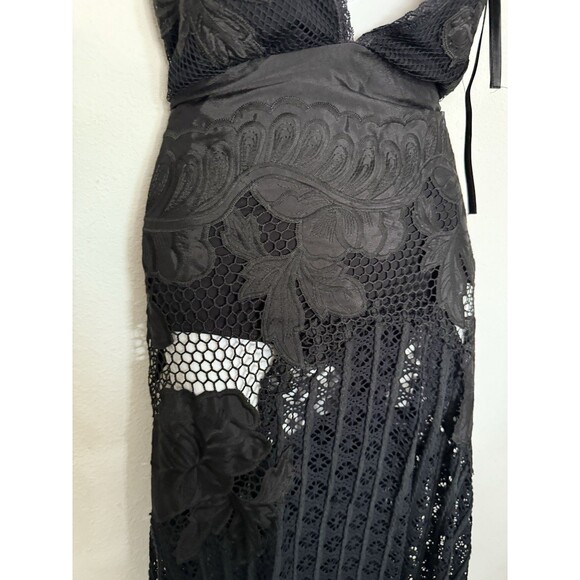 Free People Revolve Celeste Maxi Dress 12 Black Womens Halter Embroidered NWT - Picture 14 of 14